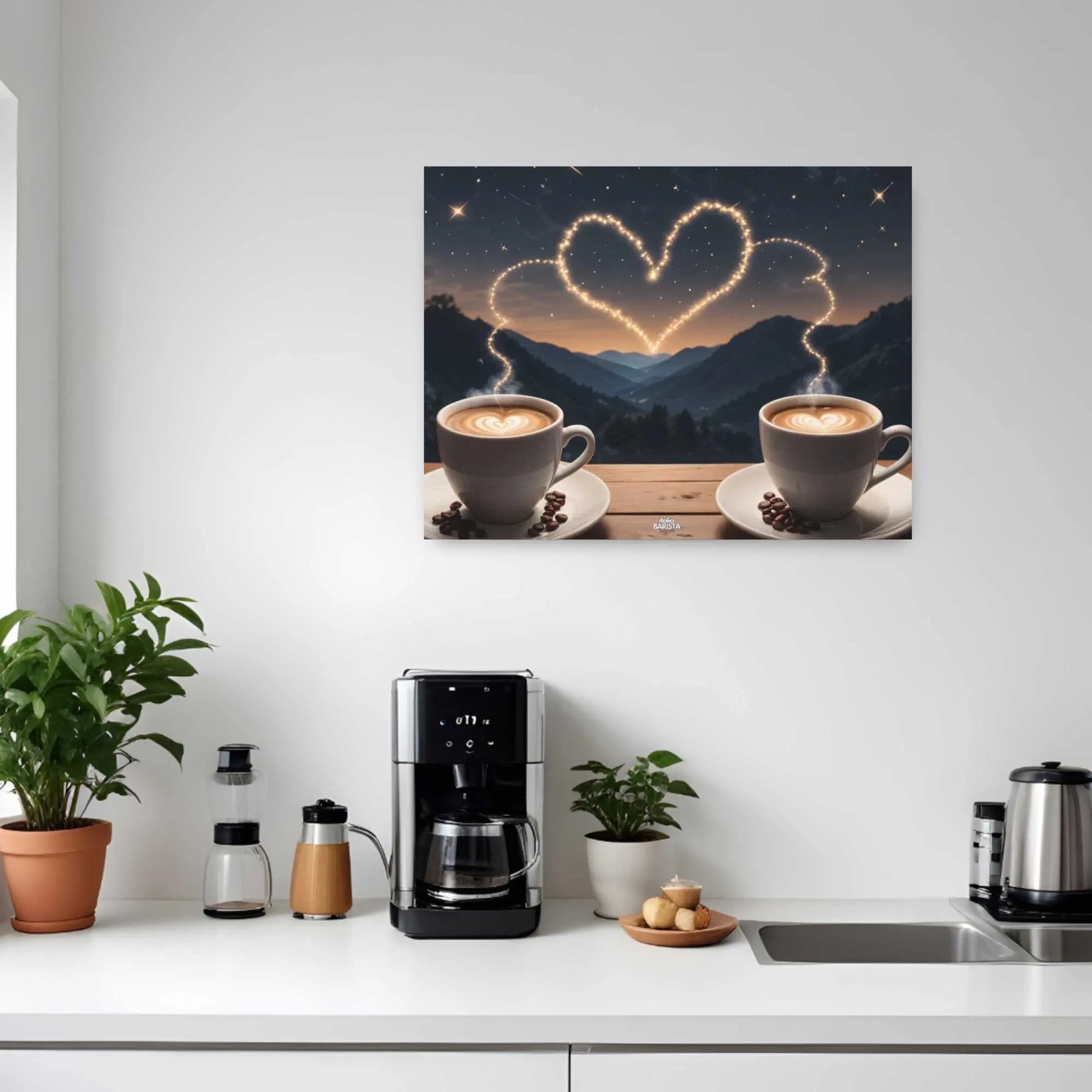 Starry Love Coffee Canvas